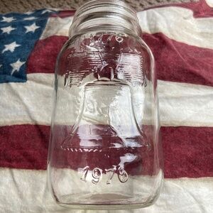 Vintage 1976-1996 Bicentennial Glass Quart Collectors Mason Jar EXC